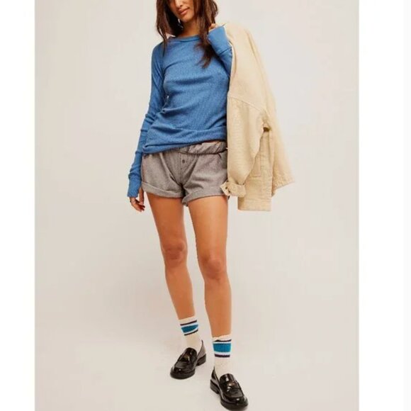 FREE PEOPLE NWT Care FP Honey Bee Crew Neck / Copenhagen Blue - small - Picture 4 of 13